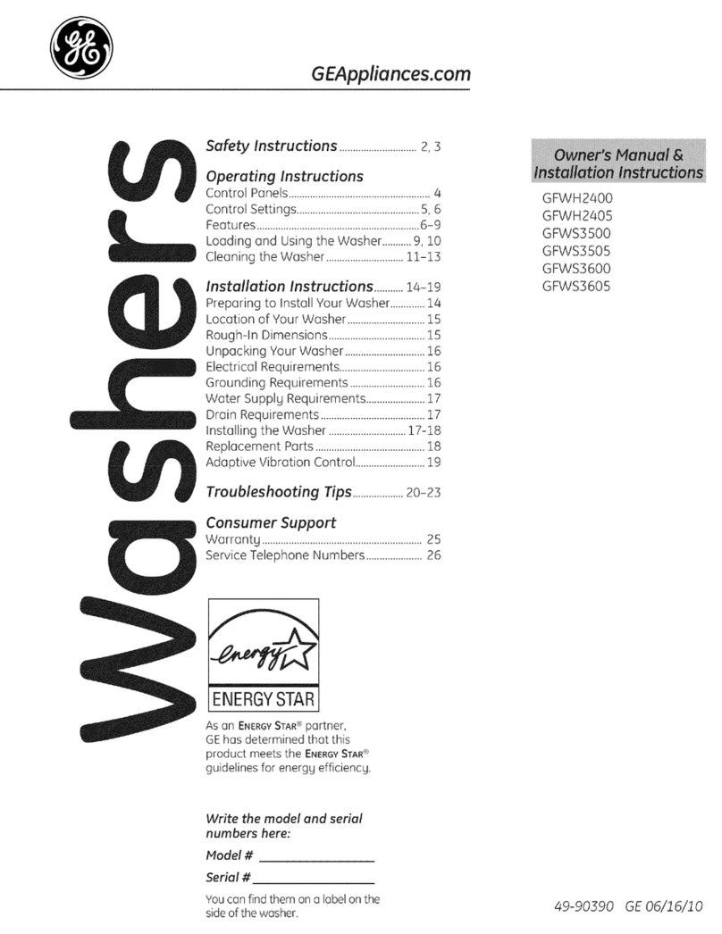 GE GFWH2400 Owner's Manual & Installation Instructions