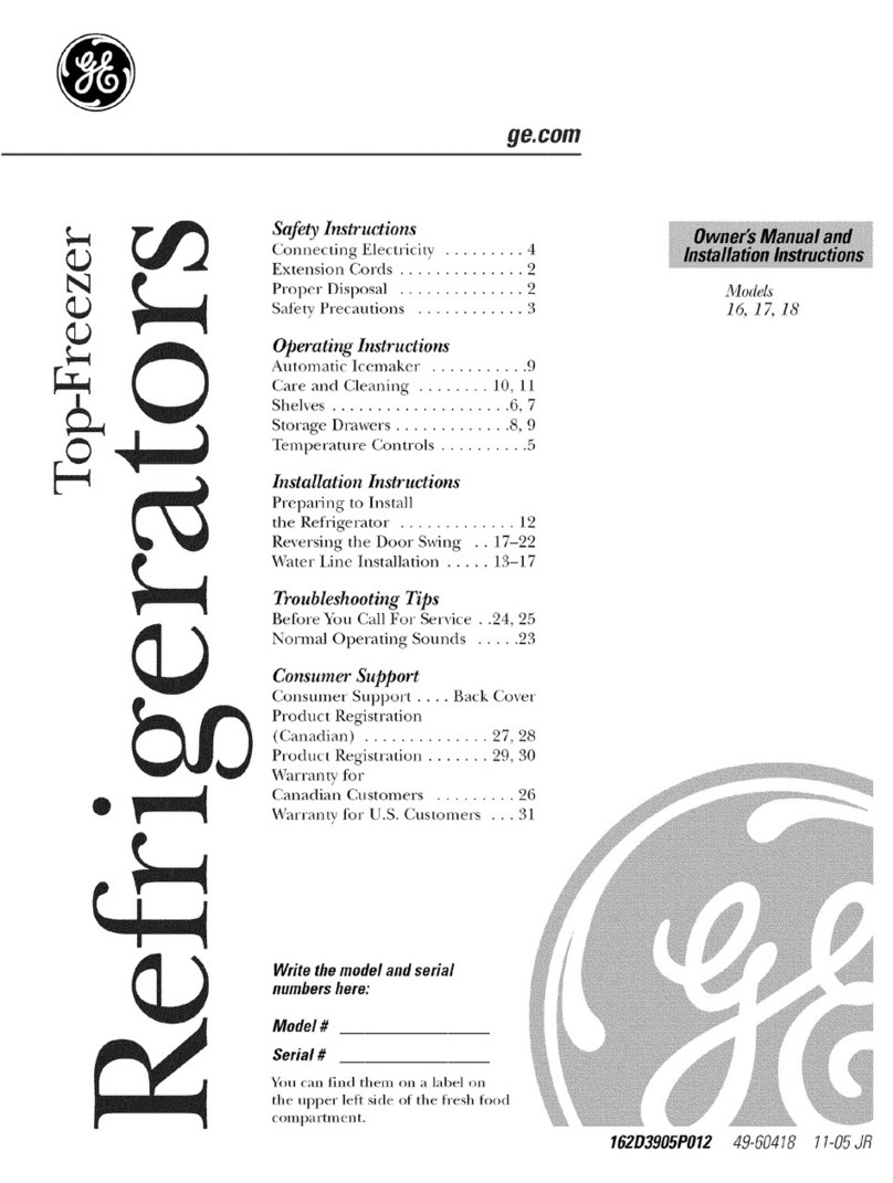 GE GTS18FCSARWW and Operating instructions GE GTS18FCSARWW and Operating instructions