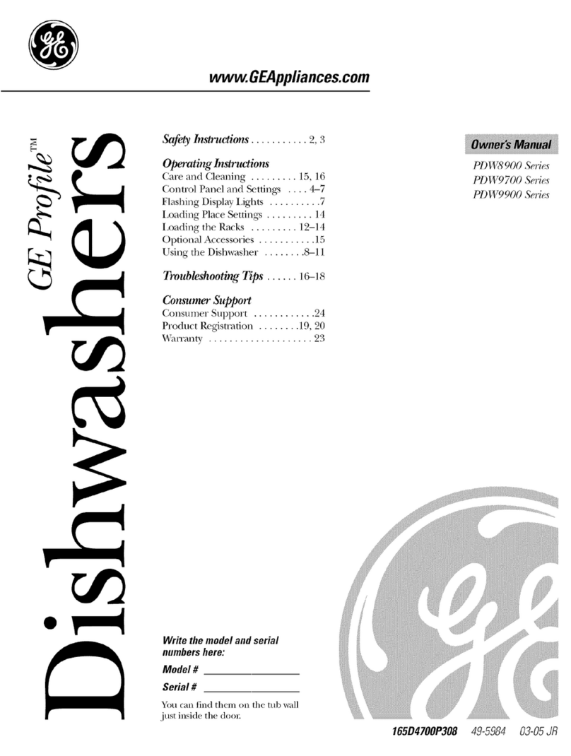 GE Profile PDW8900 Series User manual GE Profile PDW8900 Series User manual