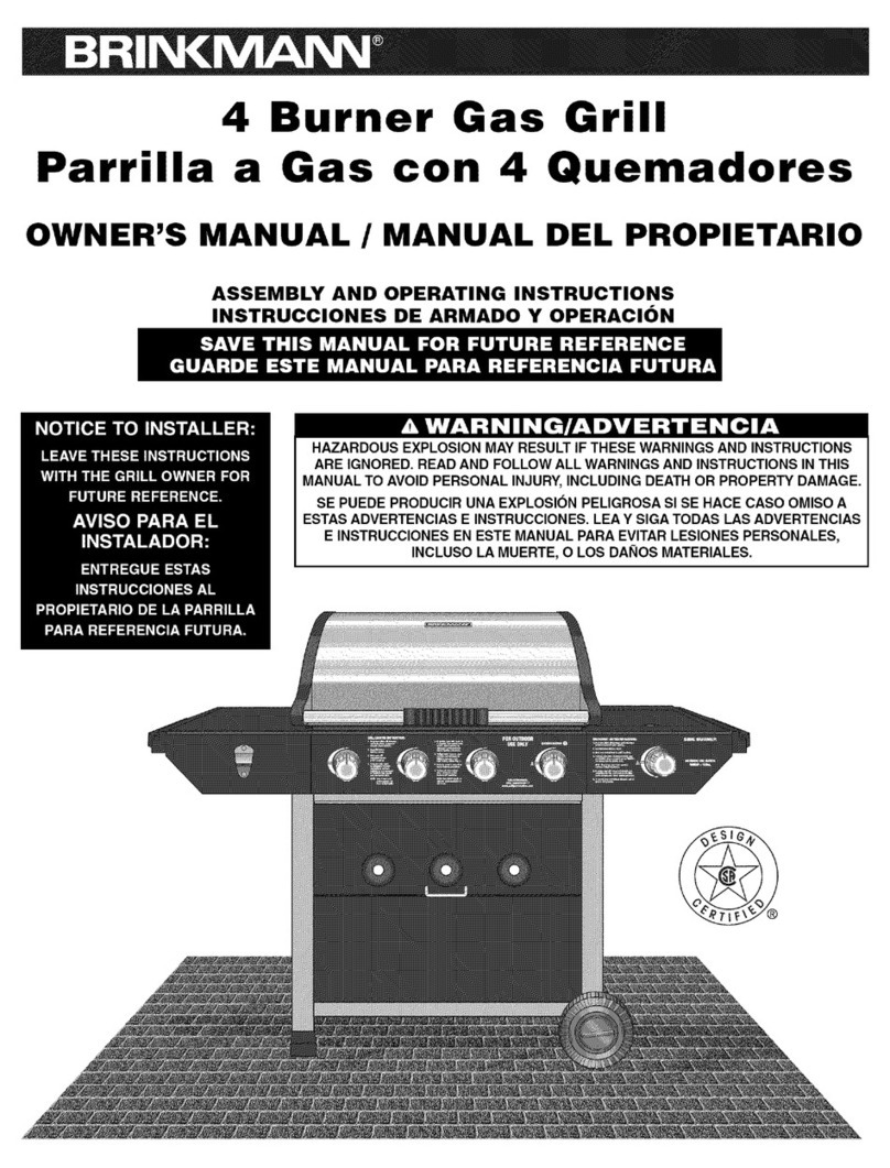 BRINKMAN Gas Grill User manual