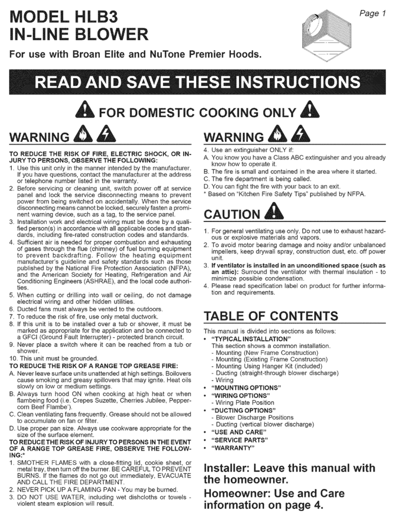 Broan HLB3 instructions