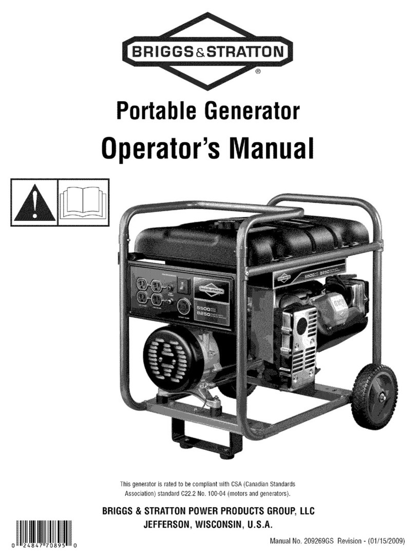 Briggs & Stratton Portable Generator User manual Briggs & Stratton Portable Generator User manual
