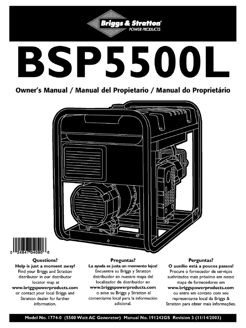 Briggs & Stratton BSP5500L User manual Briggs & Stratton BSP5500L User manual
