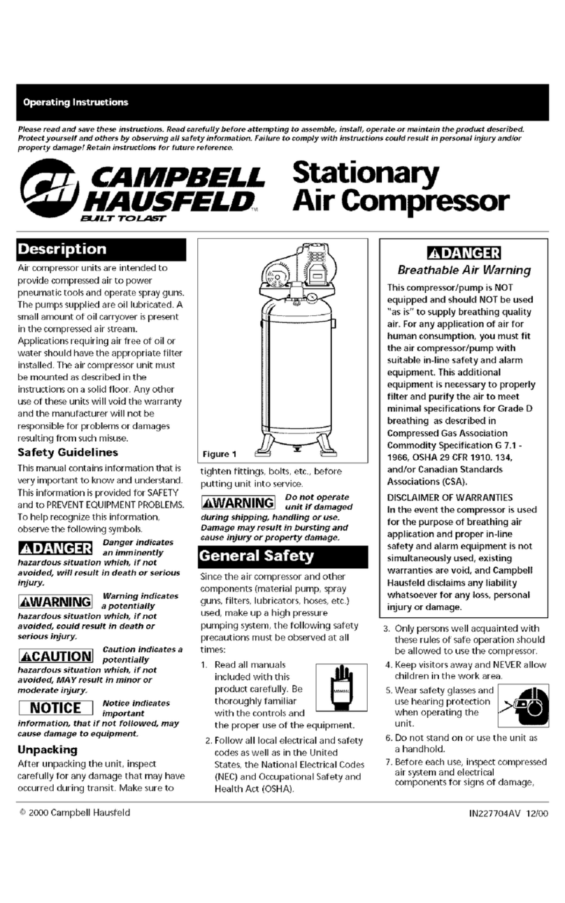 Campbell Hausfeld Portable Air Compressor operating instructions
