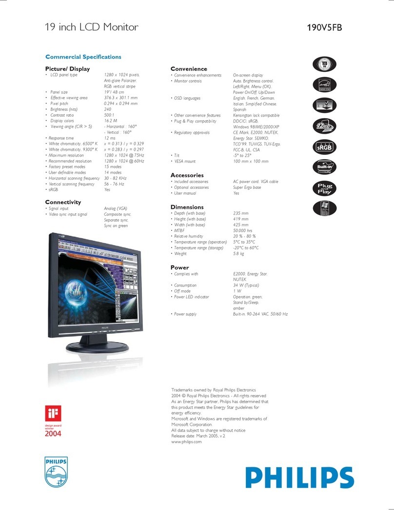 Philips 190V5FB User manual