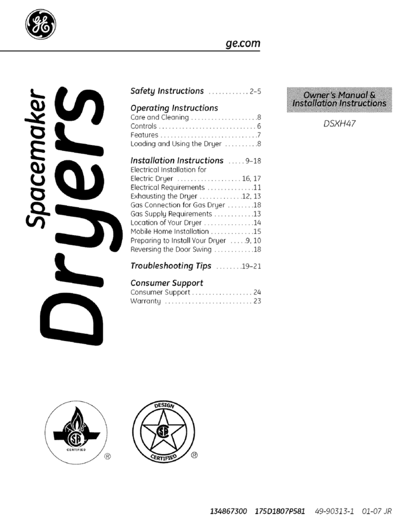 GE Spacemaker DSXH47 Original instructions