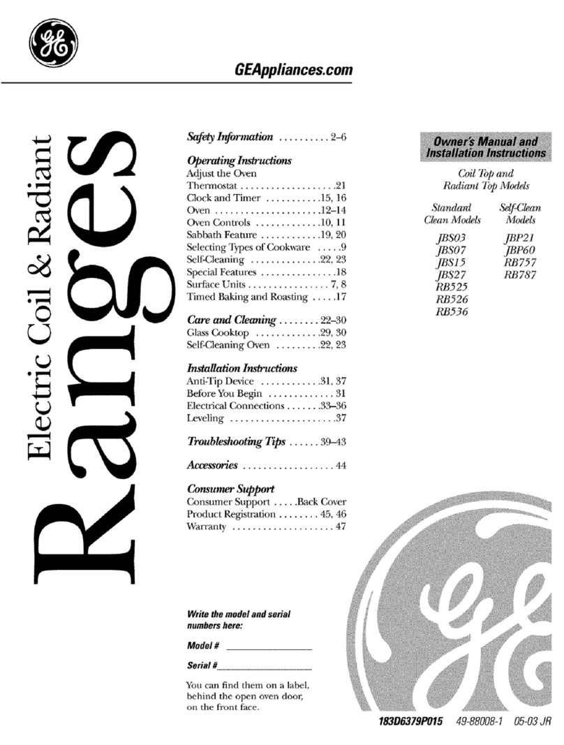 GE JBS03 Operating instructions