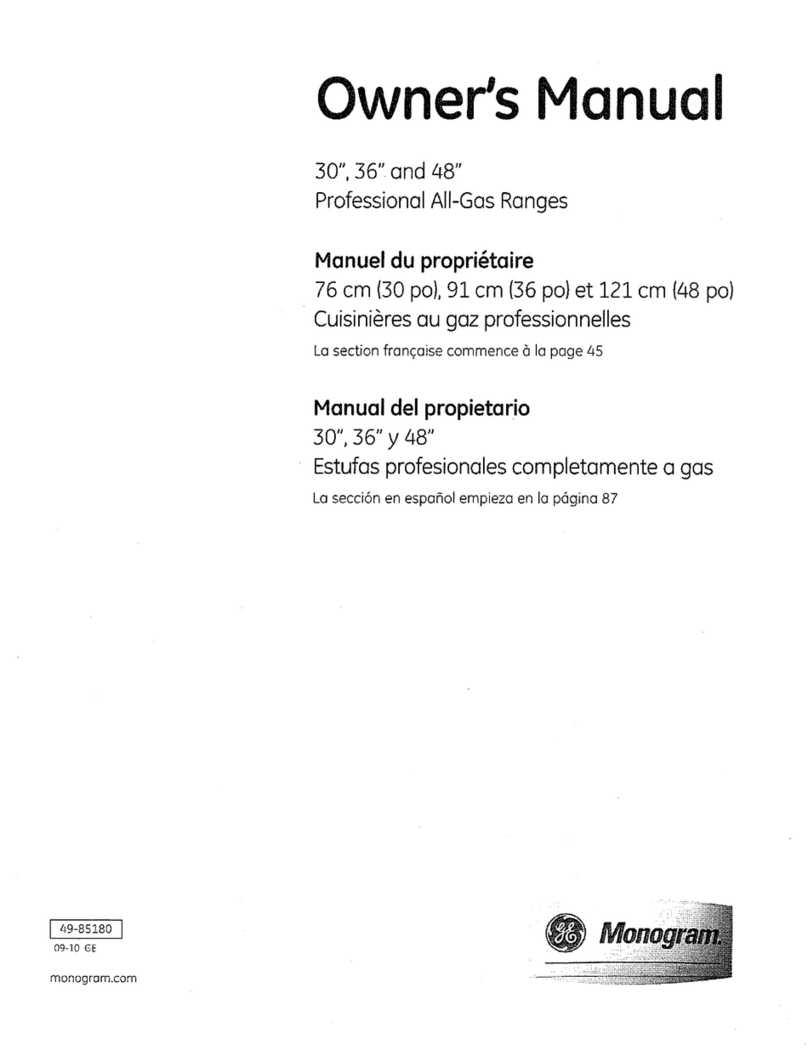 GE Monogram ZGP484NGRSS User manual