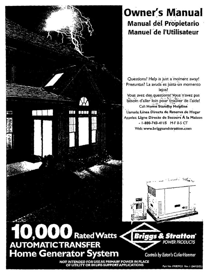 Briggs & Stratton 190839GS User manual