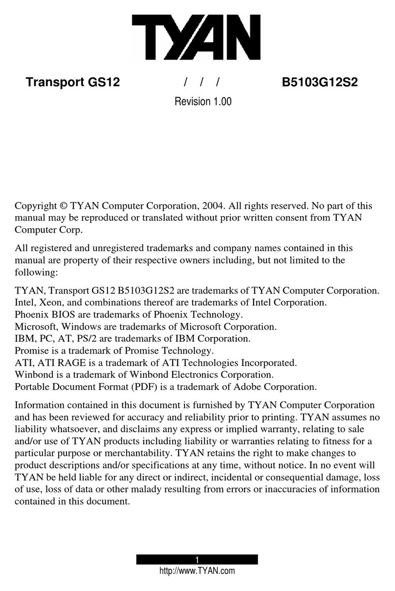 TYAN Transport GS12 (B5103G12S2) manual