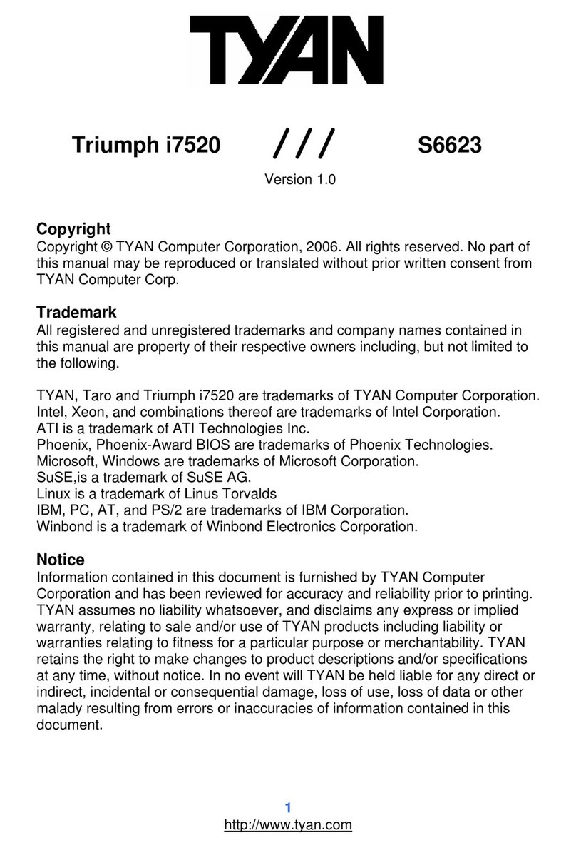 TYAN Triumph i7520 (S6623) manual