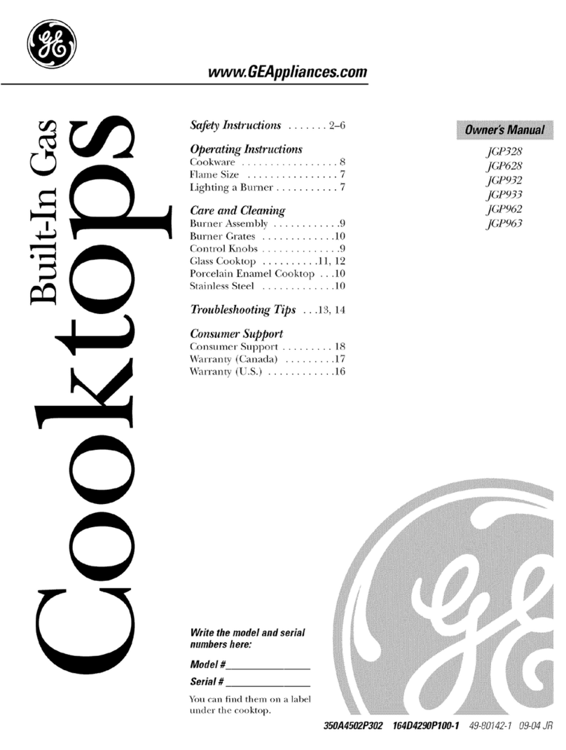 GE JGP932 User manual