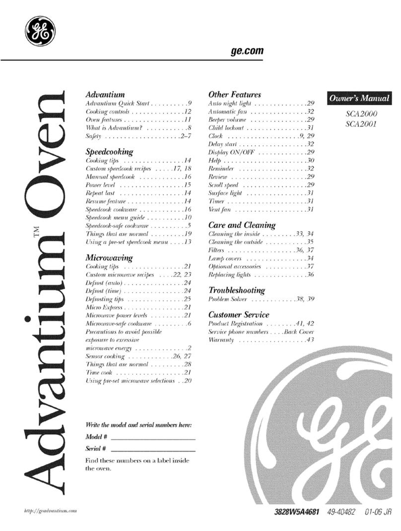 GE Advantium SCA2000 User manual