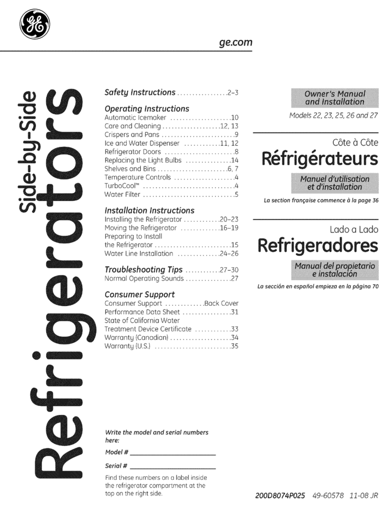 GE ESHF5MGXGEWW Safety guide