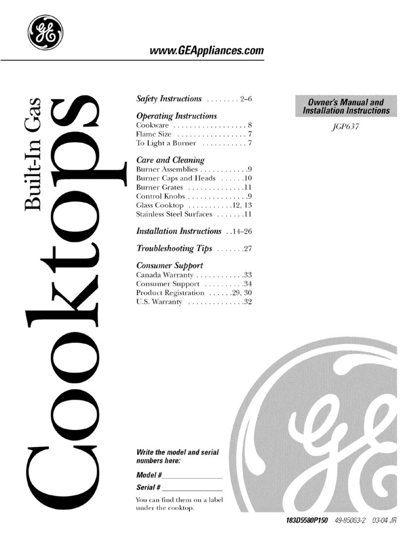 GE JGP637 Operating instructions