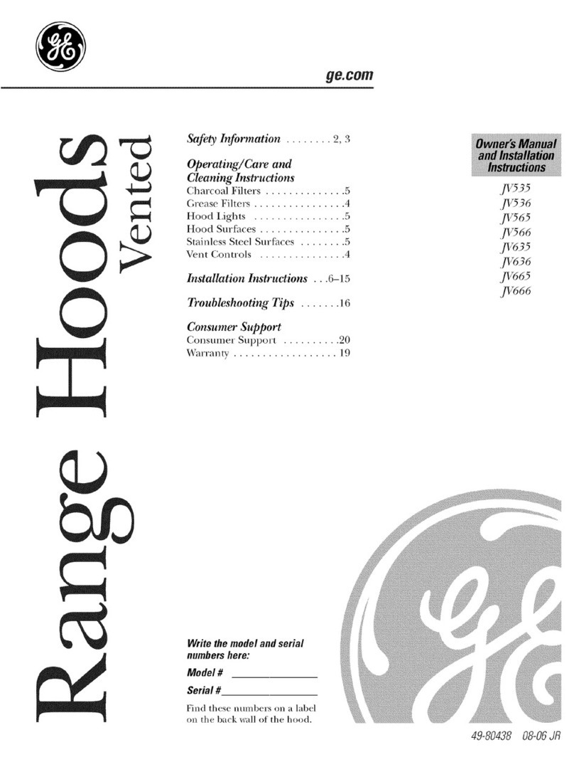 GE JV566 Operating instructions