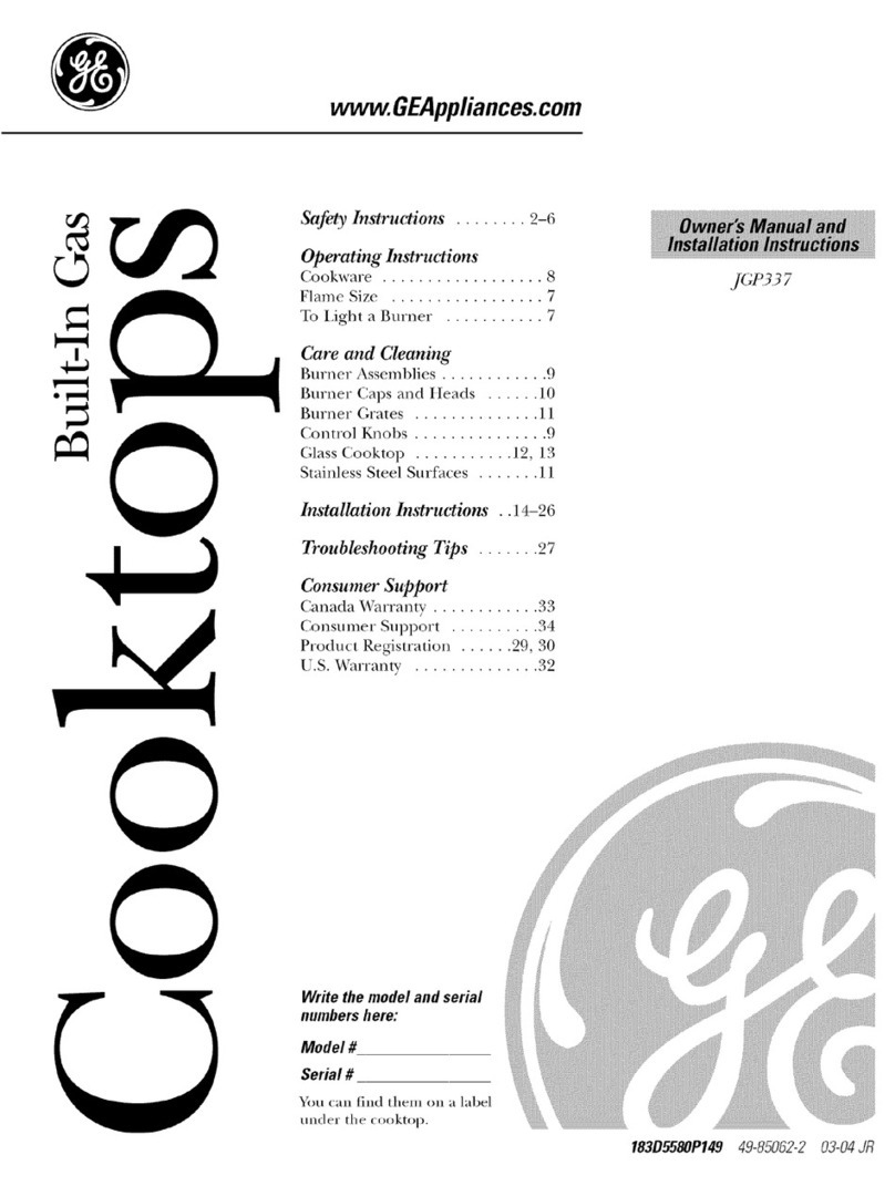 GE JGP337 Owner's manual and installation instructions