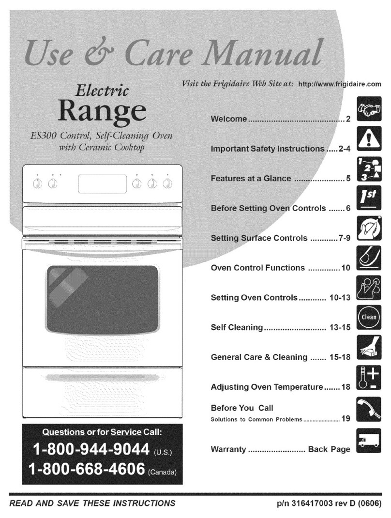 Frigidaire 316417003 Use & care guide