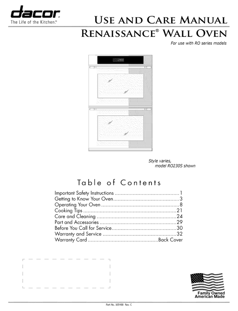 Dacor Renaissance use and care manual