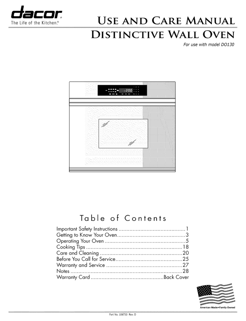 Dacor 106733 use and care manual