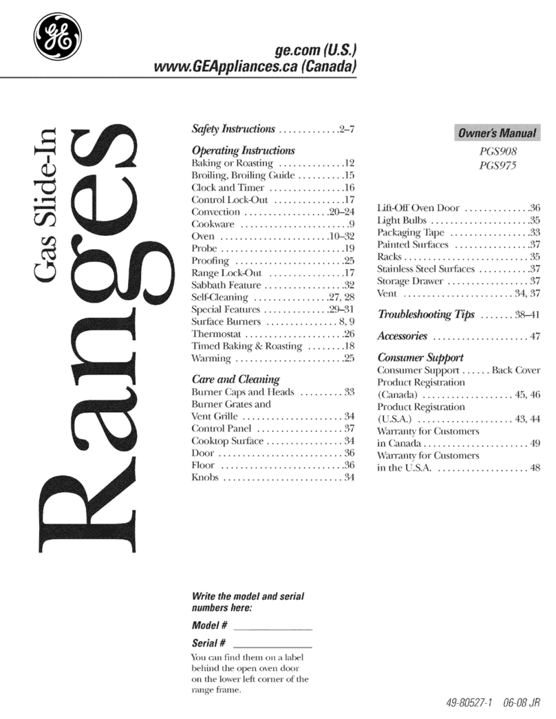 GE Profile PGS908 owner's manual