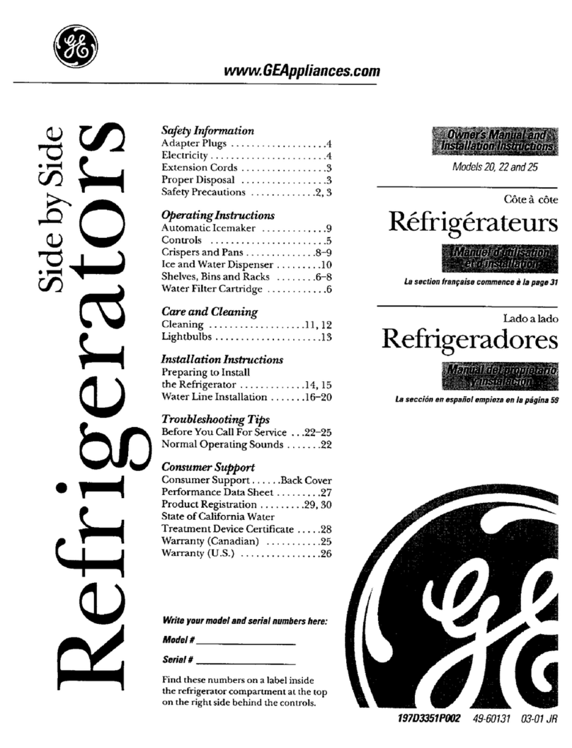 GE GSS22VGM and Operating instructions