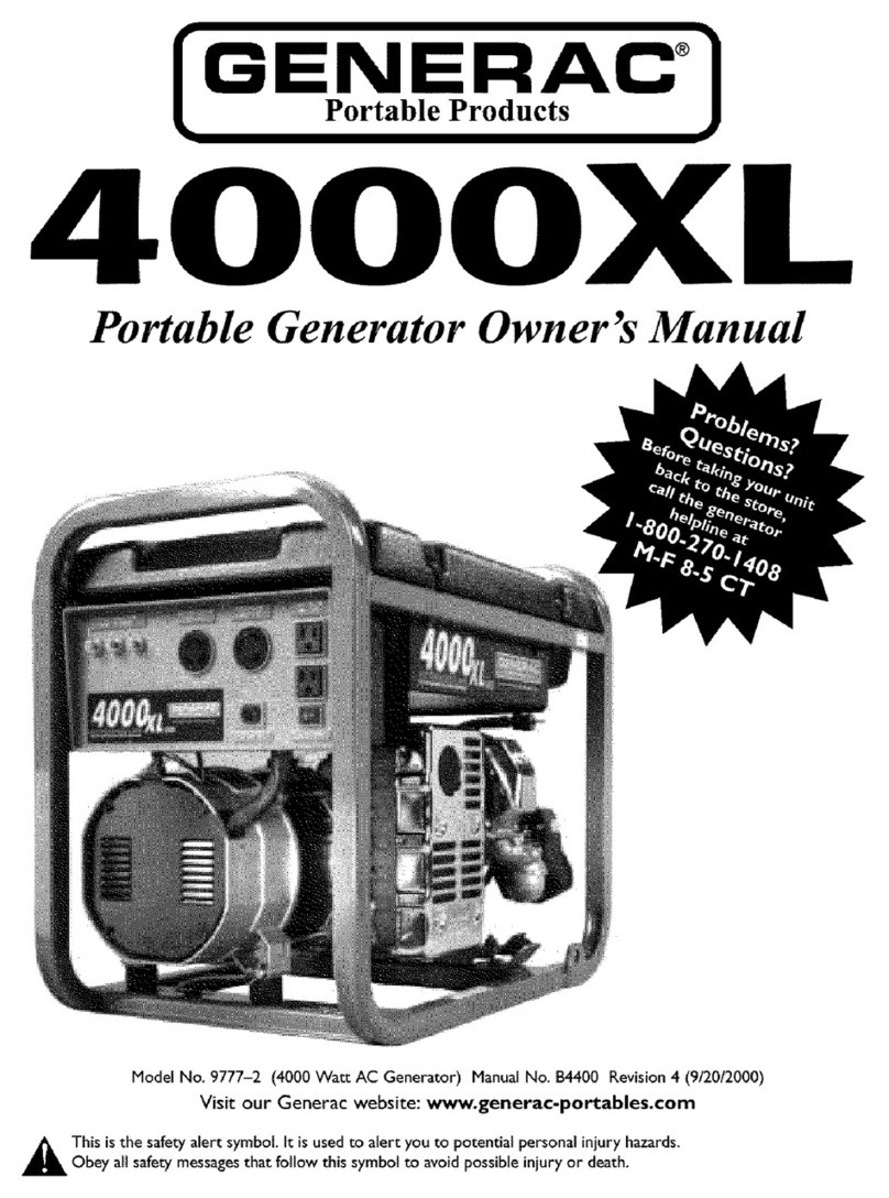 Generac Portable Products 4000XL 9777-2 User manual Generac Portable Products 4000XL 9777-2 User manual