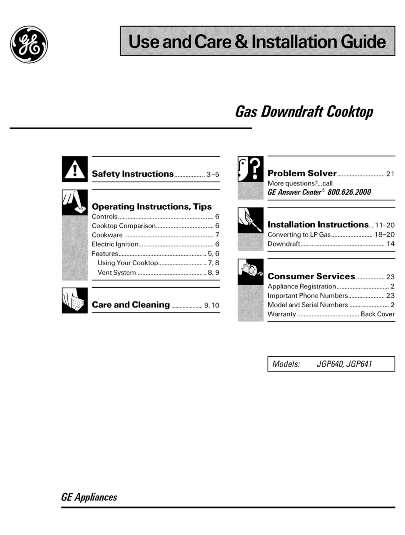 GE JGP640 Use and care & installation guide