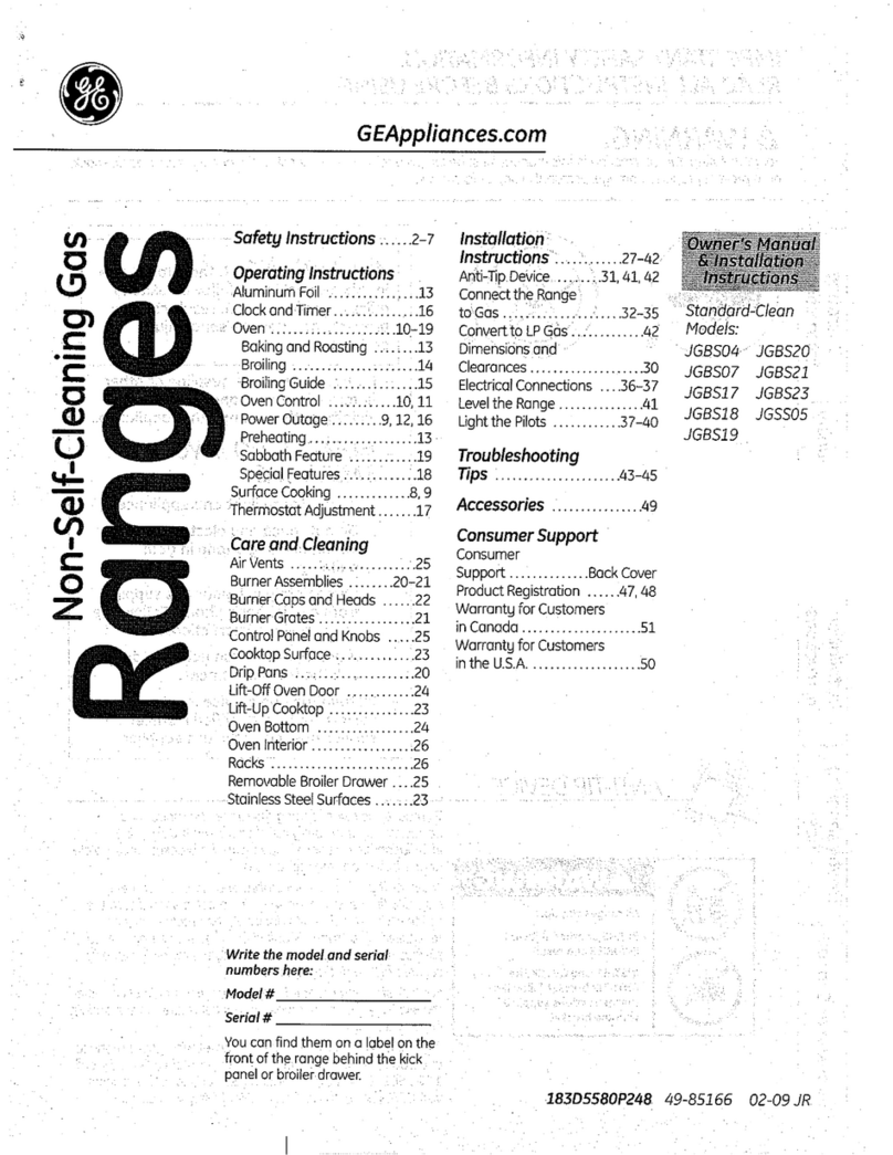 GE Appliances JGBS04 Original instructions