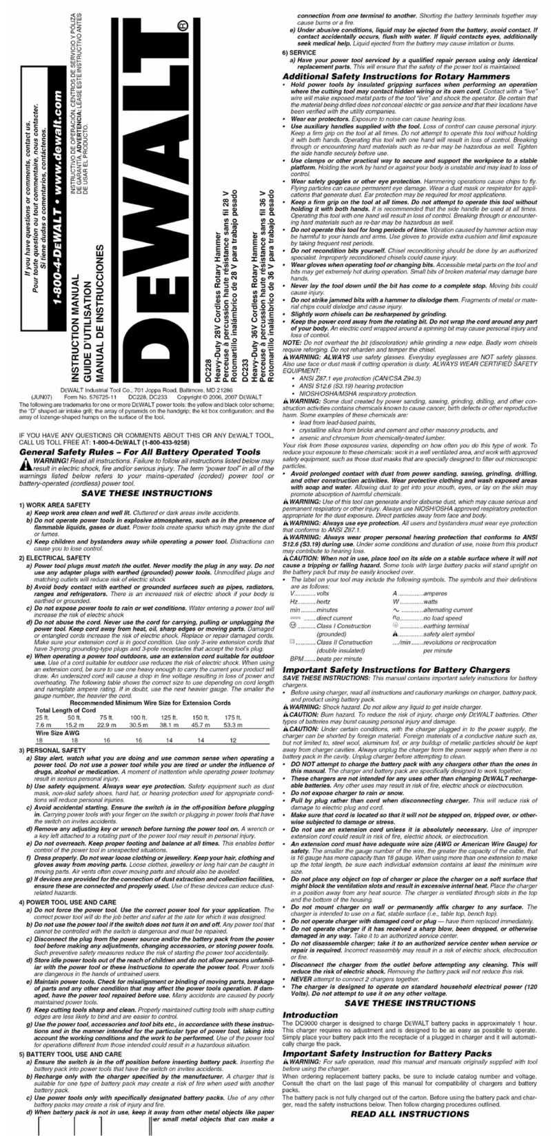 DeWalt DC228 instruction manual