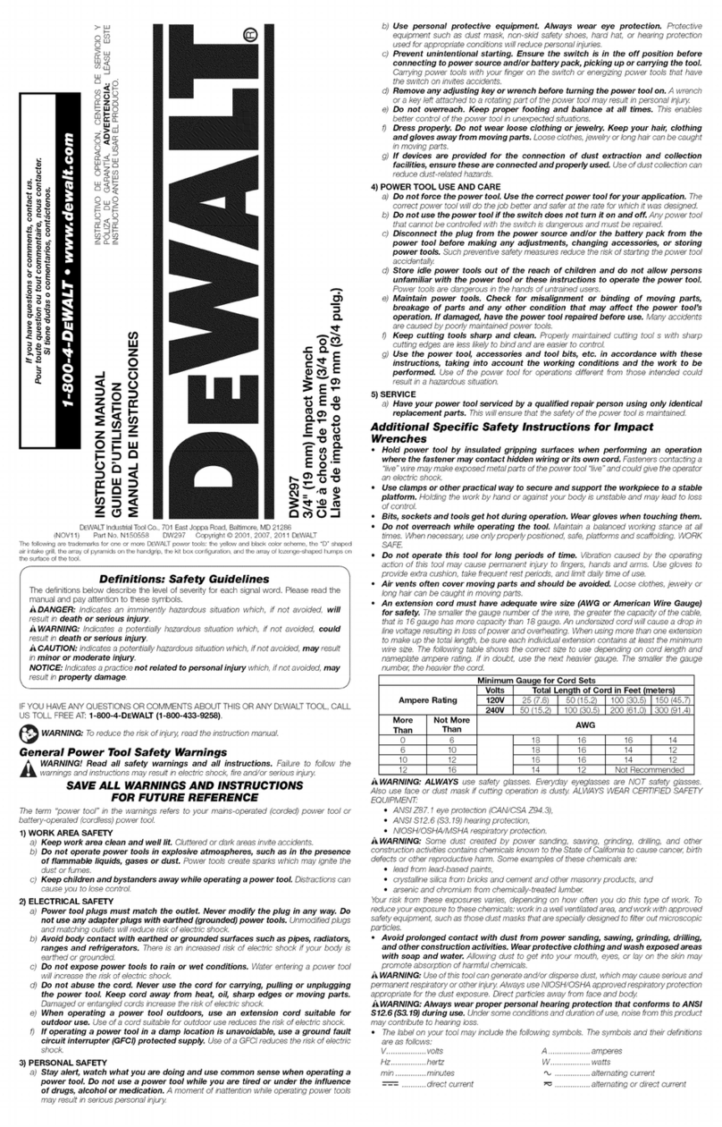 DeWalt DW297 User manual