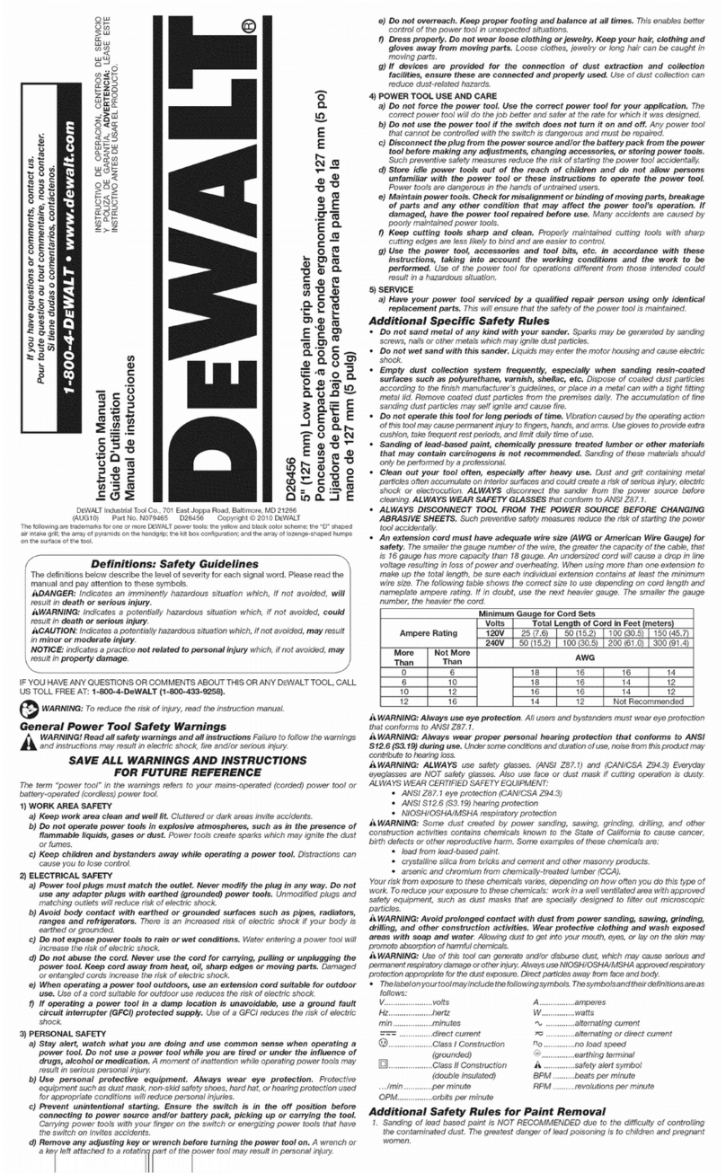 DeWalt D26456 User manual