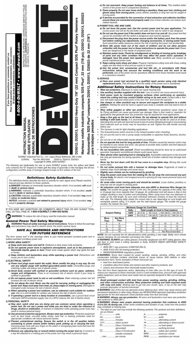 DeWalt D25012 User manual