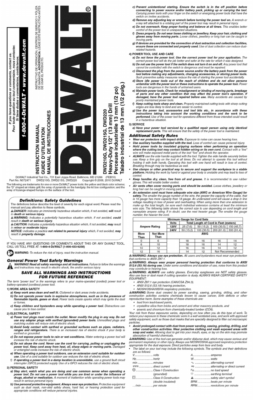 DeWalt DWD210G User manual DeWalt DWD210G User manual