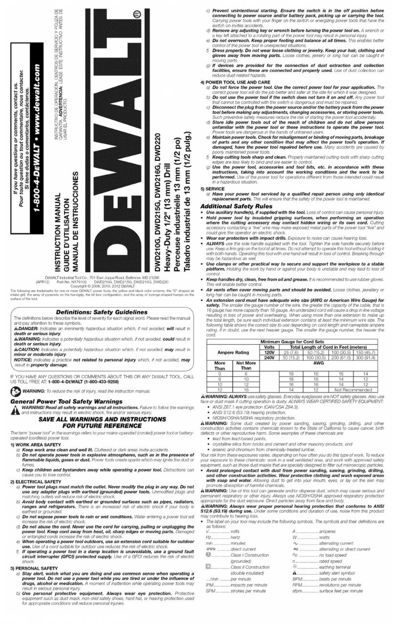 DeWalt DWD210G User manual DeWalt DWD210G User manual