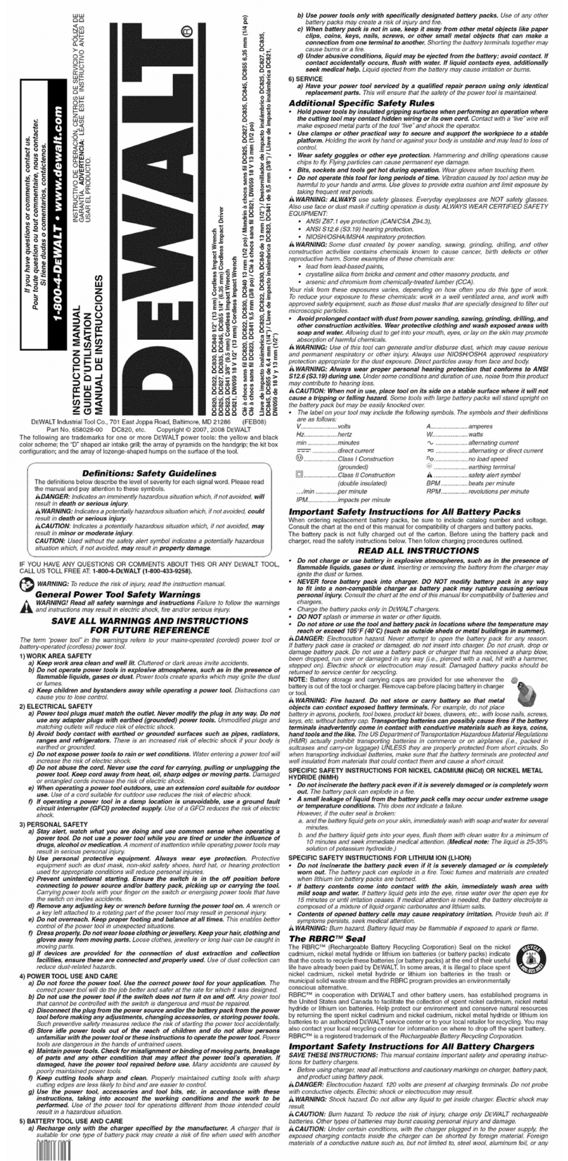DeWalt DW059 User manual