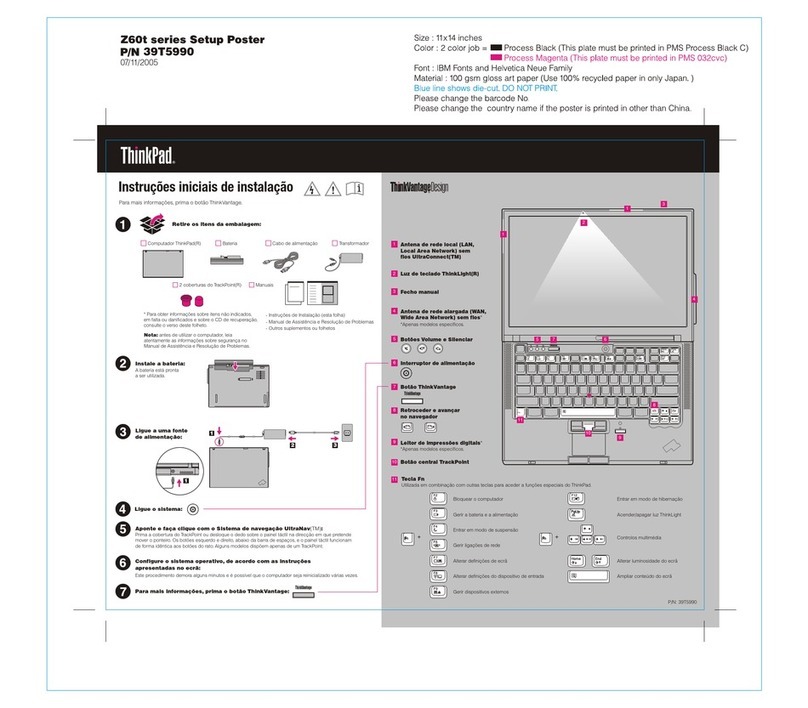 Lenovo ThinkPad Z60t Series Instruction Manual