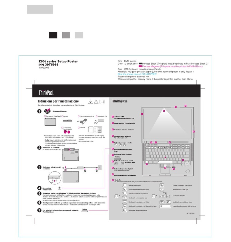 Lenovo ThinkPad Z60t Series User manual
