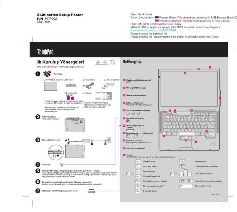 Lenovo ThinkPad Z60t Series User manual