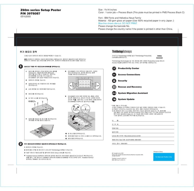 Lenovo ThinkPad Z60m Series User manual