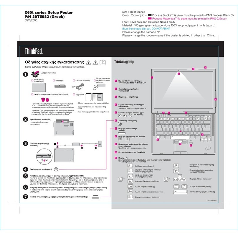 Lenovo ThinkPad Z60t Series User manual