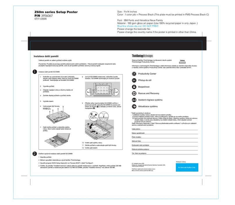 Lenovo ThinkPad Z60m Series User manual
