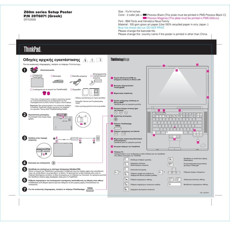 Lenovo ThinkPad Z60m Series User manual