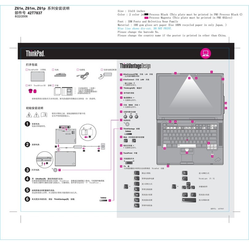 Lenovo THINKPAD Z61P User manual