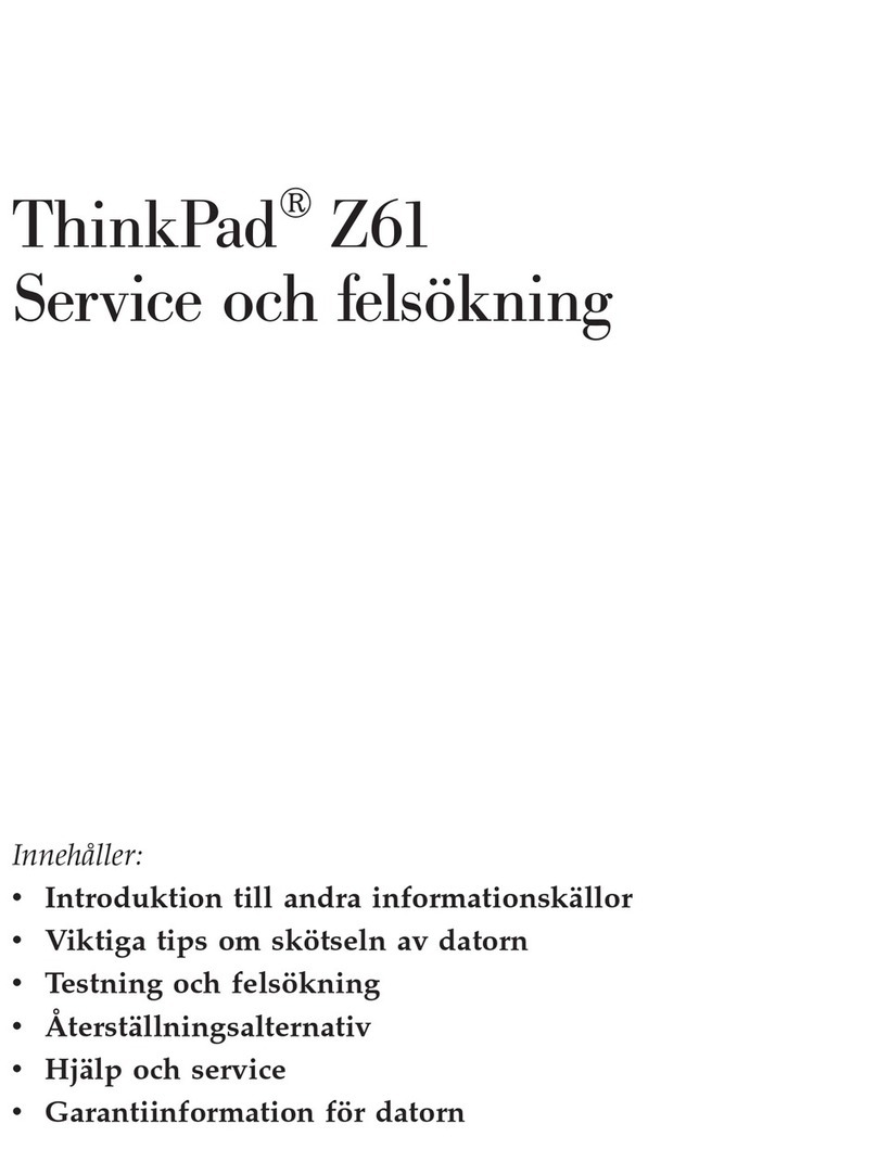 Lenovo ThinkPad Z61E Service och felsökning