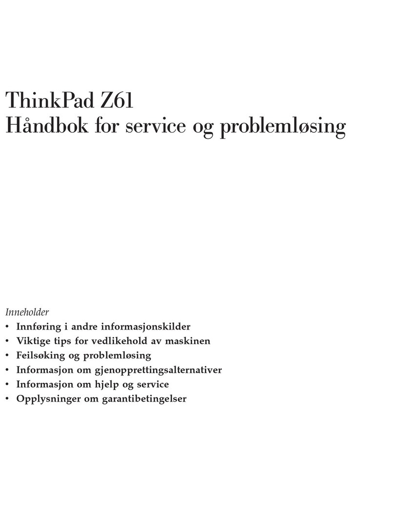 Lenovo ThinkPad Z61E Håndbok for service og problemløsing