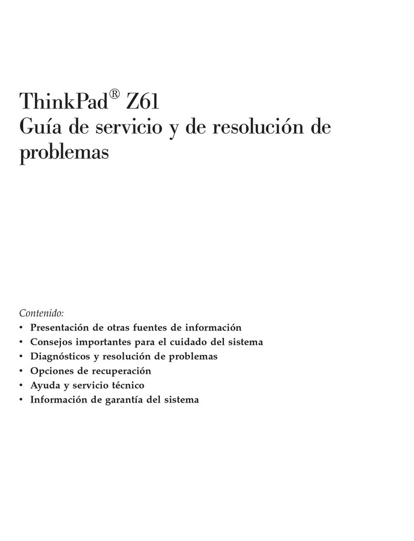 Lenovo ThinkPad Z61E Guía de servicio y de resolución de problemas