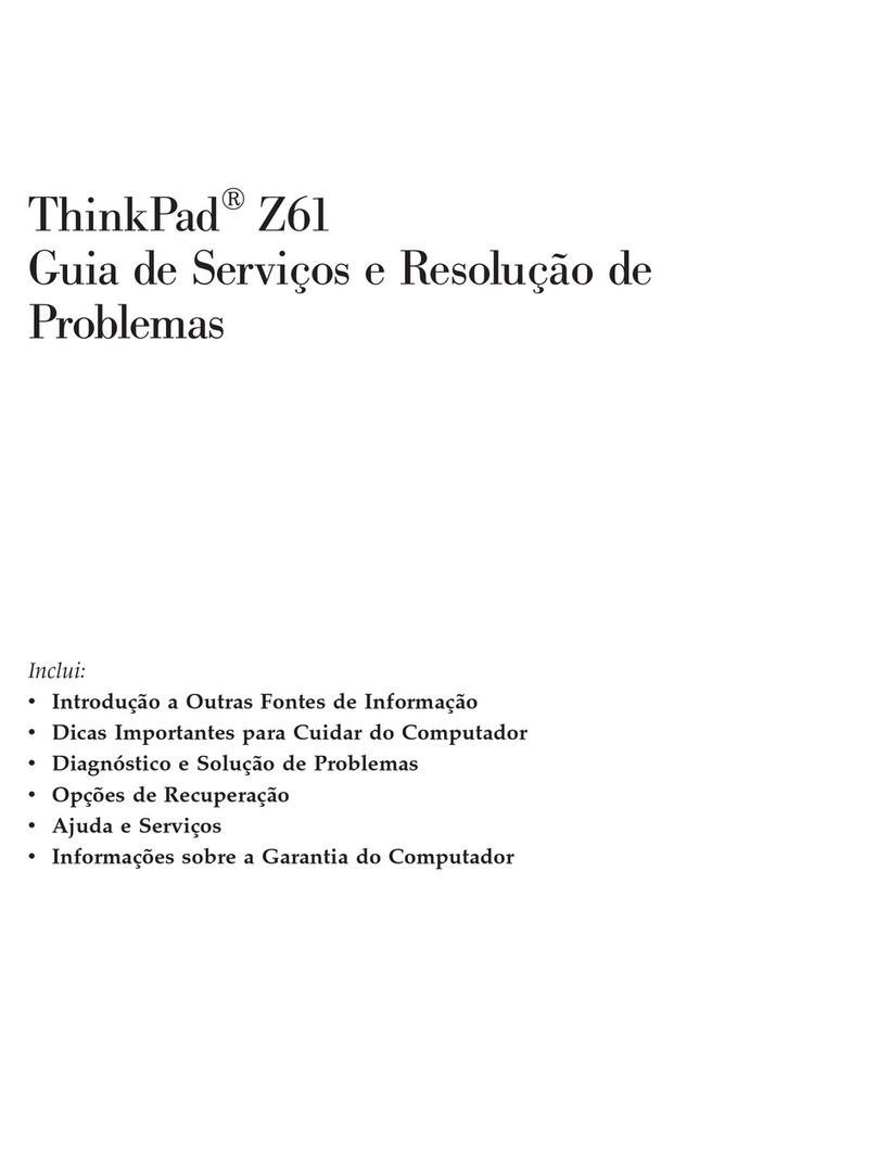 Lenovo ThinkPad Z61E Guia de Serviços e Resolução de Problemas
