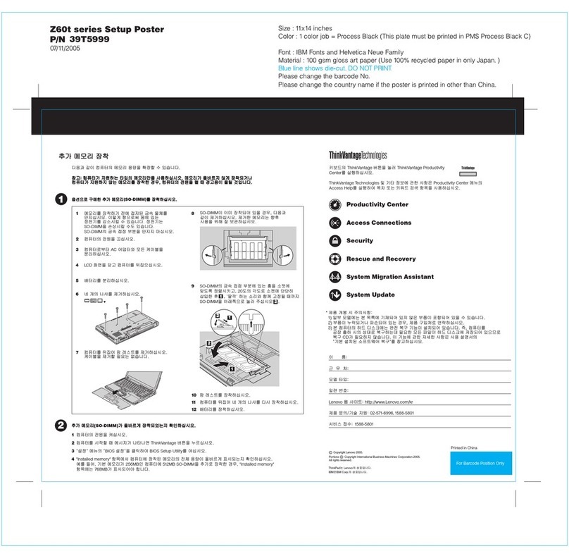 Lenovo ThinkPad Z60t Series User manual