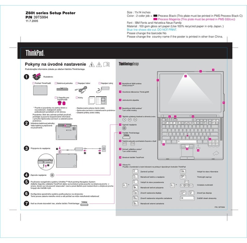 Lenovo ThinkPad Z60t Series User manual